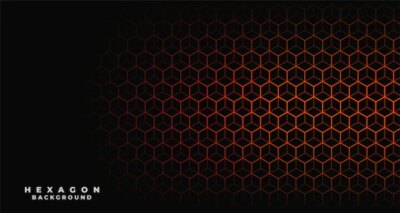Free Vector | Black background with orange hexagonal pattern