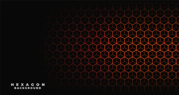 Free Vector | Black background with orange hexagonal pattern
