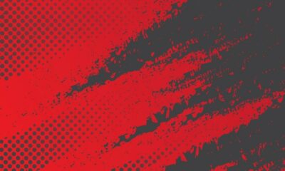 Free Vector | Black grunge texture in red background