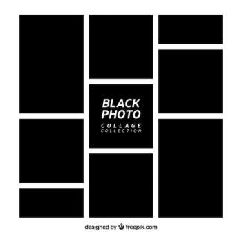 Free Vector | Black photo frame collage collection