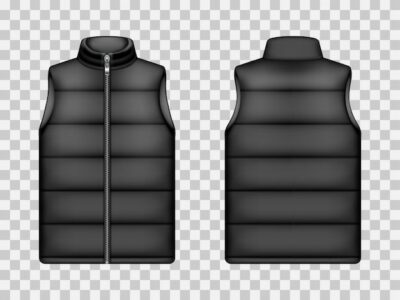 Free Vector | Black sleeveless puffer jacket, down vest mockup