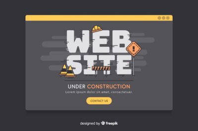 Free Vector | Black under construction flat website