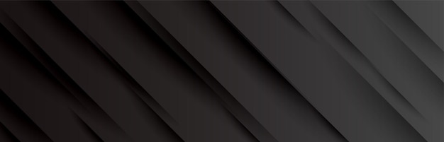 Free Vector | Black wide banner with shadow lines design