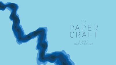 Free Vector | Blue paper cut layers 3d abstract gradient papercut colorful origami river shape concept
