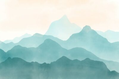 Free Vector | Blue watercolor mountains background