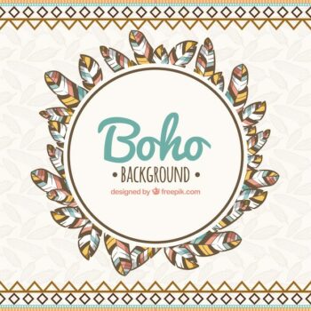 Free Vector | Boho background with hand drawn style