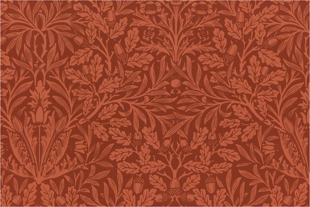 Free Vector | Botanical  red pattern background vintage style