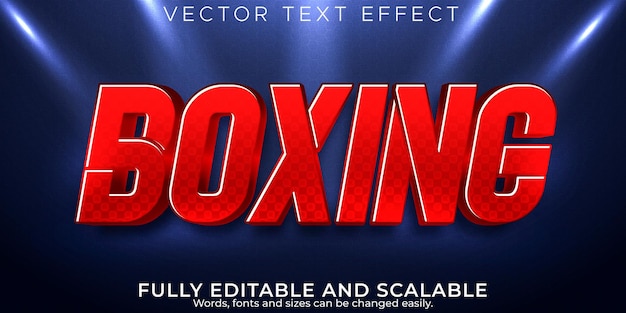 Free Vector | Boxing sport text effect editable red and power text style