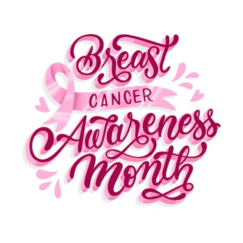 Free Vector | Breast cancer awareness month lettering design