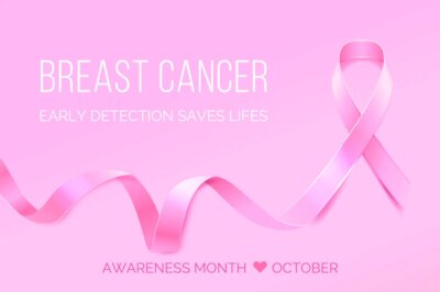 Free Vector | Breast cancer awareness month with ribbon