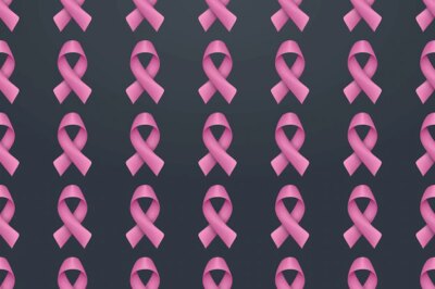 Free Vector | Breast cancer awareness realistic pink ribbon seamless pattern