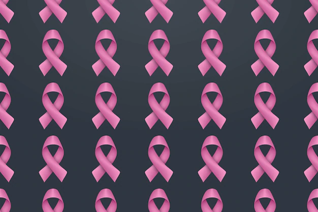 Free Vector | Breast cancer awareness realistic pink ribbon seamless pattern