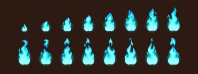 Free Vector | Burning blue fire for d animation or video game vector cartoon animation sprite sheet with sequence ...