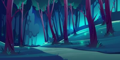 Free Vector | Cartoon forest landscape