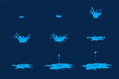 Free Vector | Cartoon water element animation frames