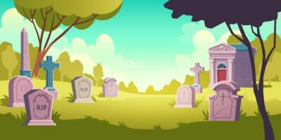 Free Vector | Cemetery day landscape