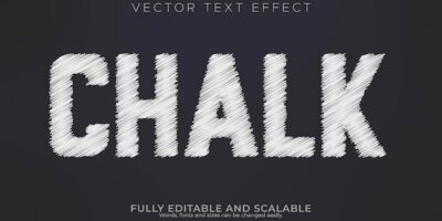 Free Vector | Chalk text effect editable blackboard and school text style