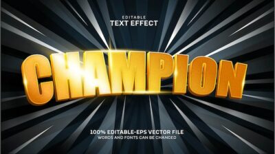 Free Vector | Champion text effect