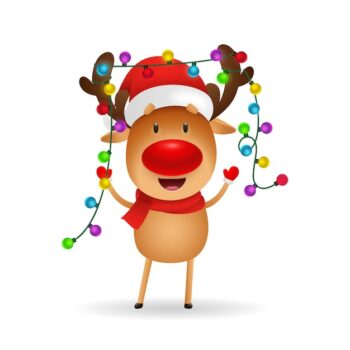 Free Vector | Cheerful reindeer celebrating christmas