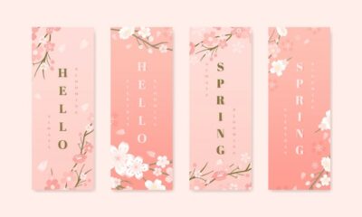 Free Vector | Cherry blossom background collections