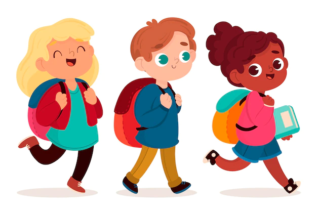 Free Vector | Children back to school in flat design