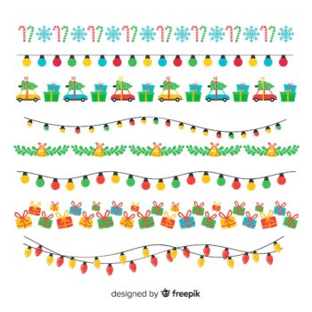 Free Vector | Christmas elements garlands