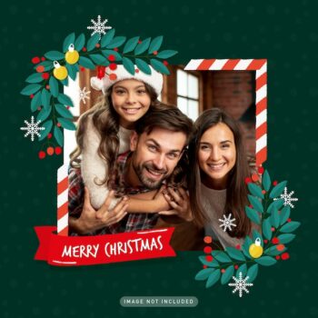 Free Vector | Christmas holiday greeting photo frame
