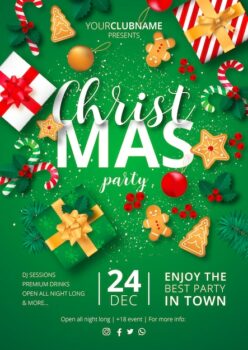 Free Vector | Christmas party poster ready to print