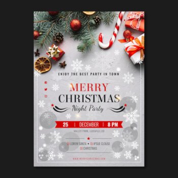 Free Vector | Christmas party poster template