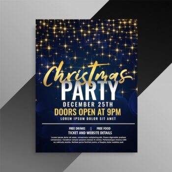 Free Vector | Christmas party sparkles flyer template design