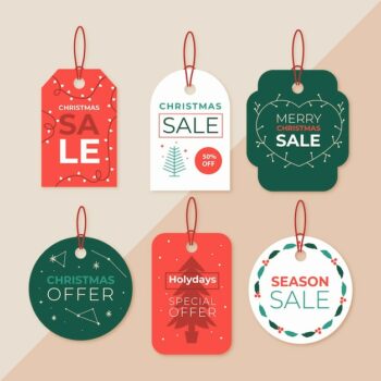 Free Vector | Christmas sale tag collection