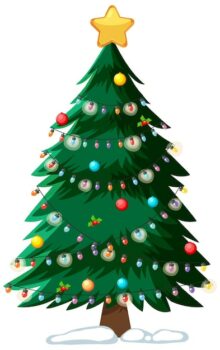 Free Vector | Christmas tree decorated with festive lights