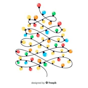 Free Vector | Christmas tree light garland illustration