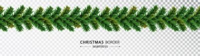 Free Vector | Christmas tree seamless garland with branches isolated on transparent background h