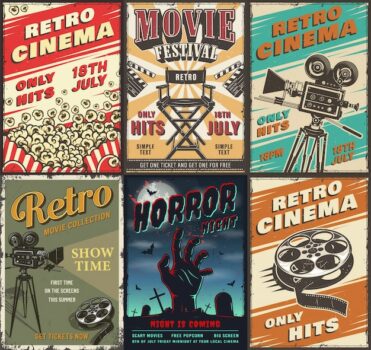 Free Vector | Cinema set of posters