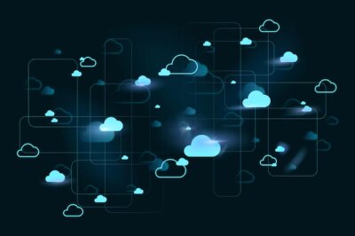 Free Vector | Cloud network system background vector for social media banner