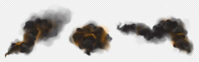 Free Vector | Clouds of black smoke with orange backlight from fire.