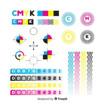 Free Vector | Cmyk calibration element collection