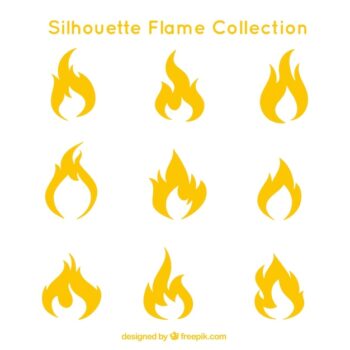Free Vector | Collection of flame silhouettes