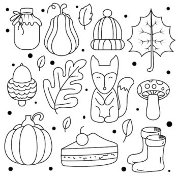 Free Vector | Collection of hand drawn cute autumn stickers