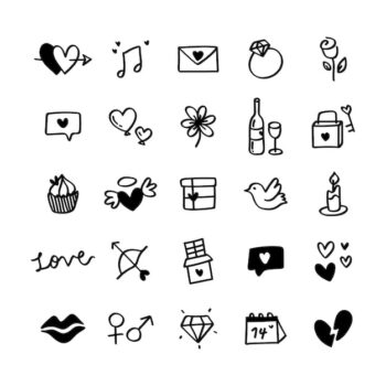 Free Vector | Collection of illustrated valentine's icons
