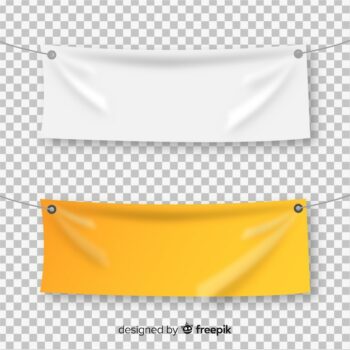 Free Vector | Collection of realistic textile banners