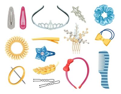 Free Vector | Collection of women hair accessories vector illustration