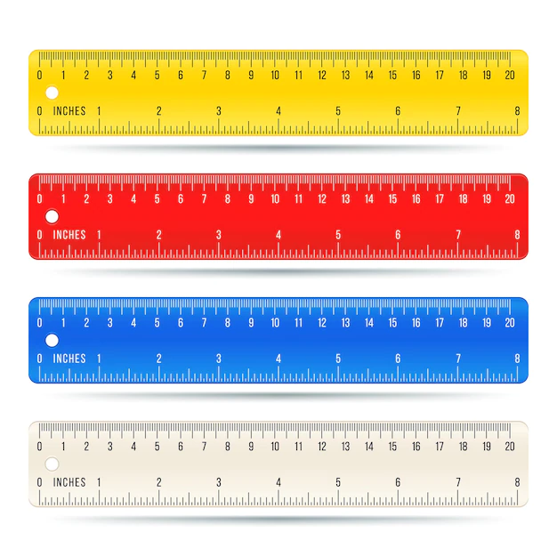 Free Vector | Color school rulers in centimeters and inches set