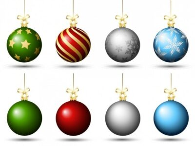 Free Vector | Colored christmas baubles pack