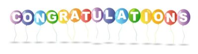 Free Vector | Colorful balloons and word congratulations
