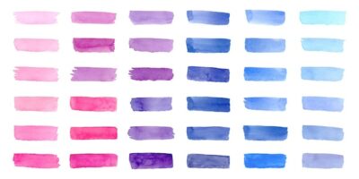 Free Vector | Colorful brush stroke collection with watercolor