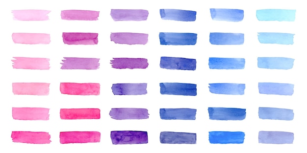 Free Vector | Colorful brush stroke collection with watercolor