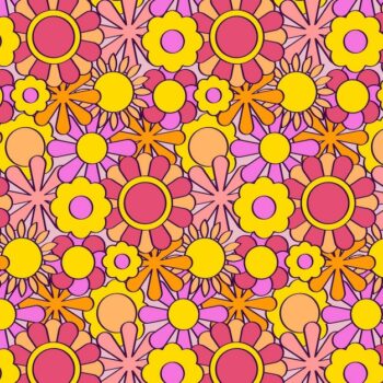 Free Vector | Colorful groovy floral pattern