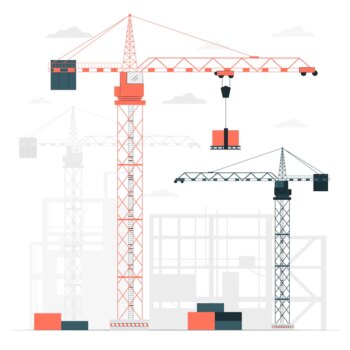Free Vector | Construction crane concept illustration